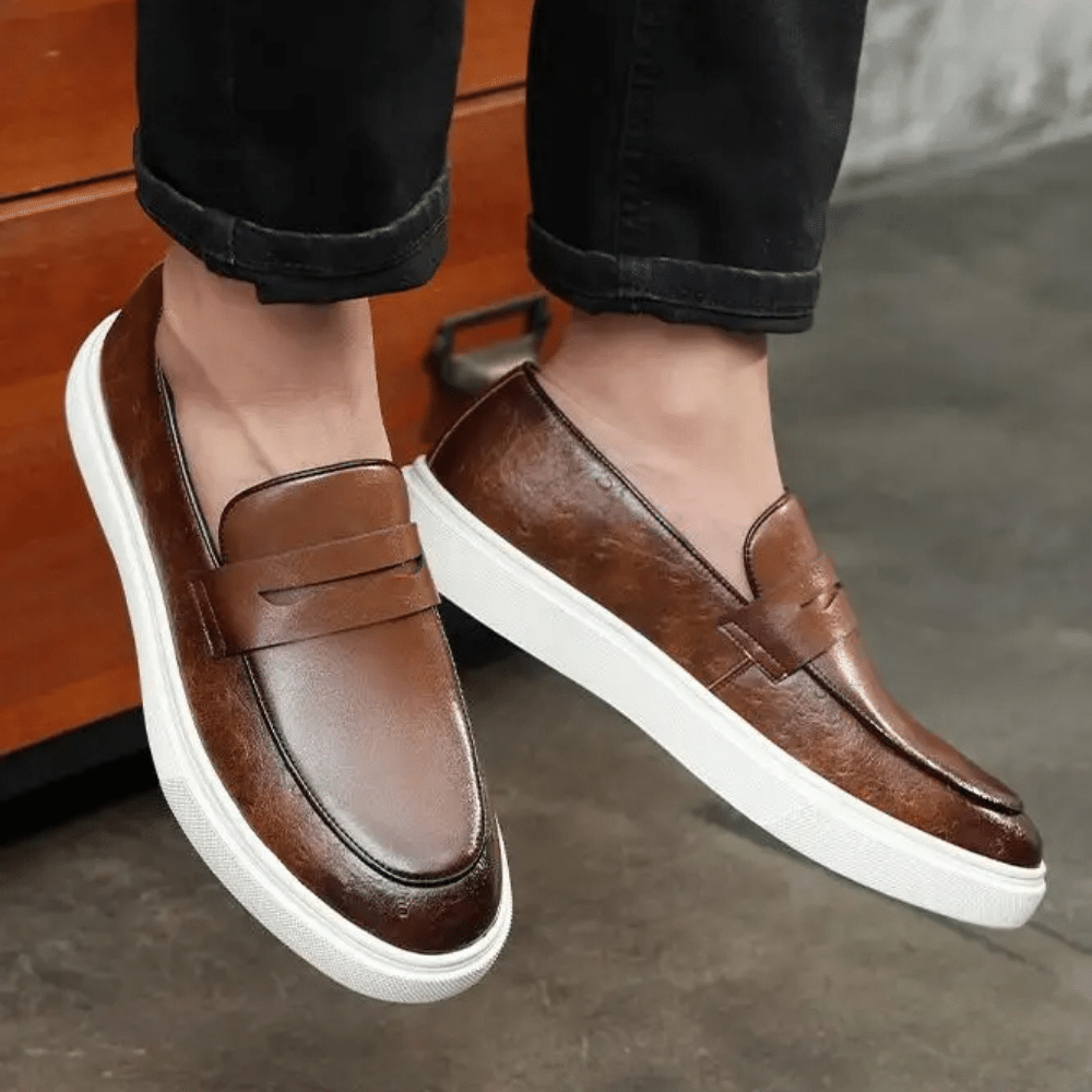 Leather Moccasin Slip-On for Men by Verno